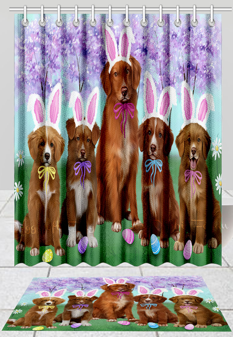 Nova Scotia Duck Tolling Retriever Dog Shower Curtain & Bath Mat Combo Pet Painting Bathtub outlet Mat Christmas Personalized Pet Mother's Day Gift